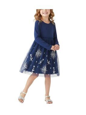 Disney Hanna Andersson Size 10 Frozen Princess Embroidered Tulle A-Line Dress